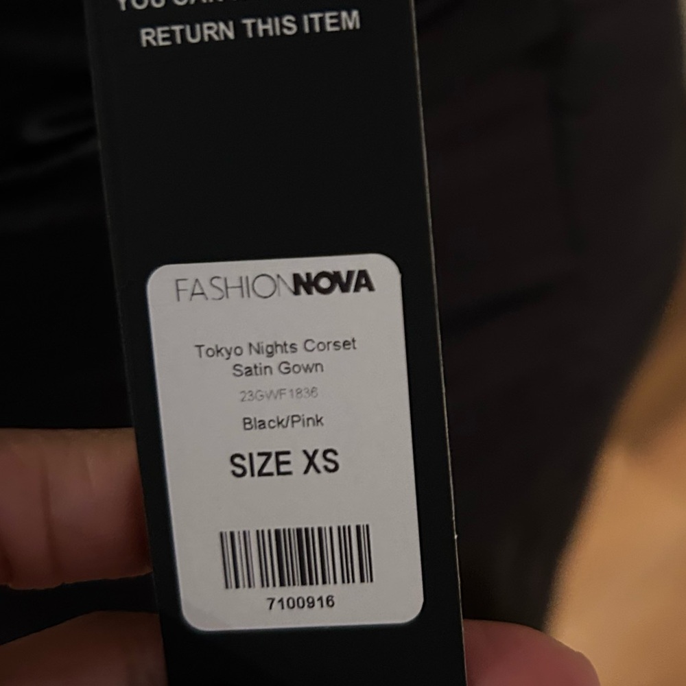 Fashion Nova Tokyo Nights Corset Satin Gown-XS NWT🖤💗 - Picture 5 of 5